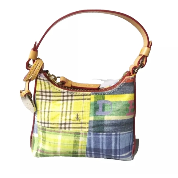 Vintage Dooney & Bourke Bitsy Bag Plaid Purse Mini Handbag - Picture 3 of 9